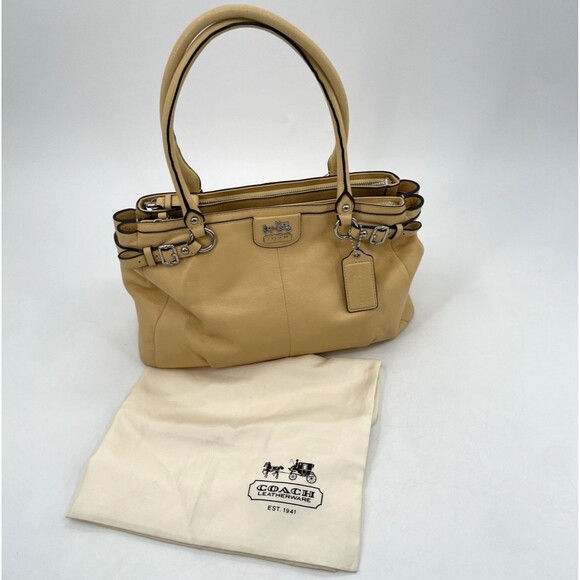 Coach Madison Kara Handbag Satchel Canary Yellow Leather M1220-22262 Dustbag - Picture 1 of 16